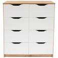 Komód West 8 - Tölgyfa/Fehér, modern, Faalapú anyag (78/92/40cm)