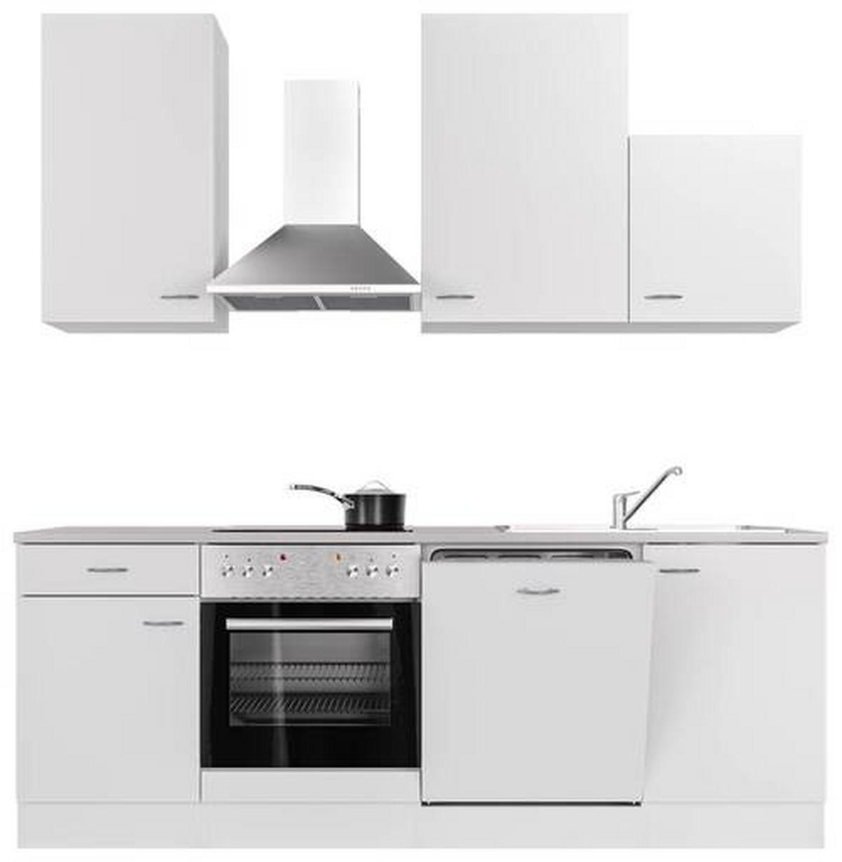 Kuhinjski Blok Z Aparati Wito, Bela - barve nerjavečega jekla/bela, Moderno, umetna masa/leseni material (220cm) - FlexWell