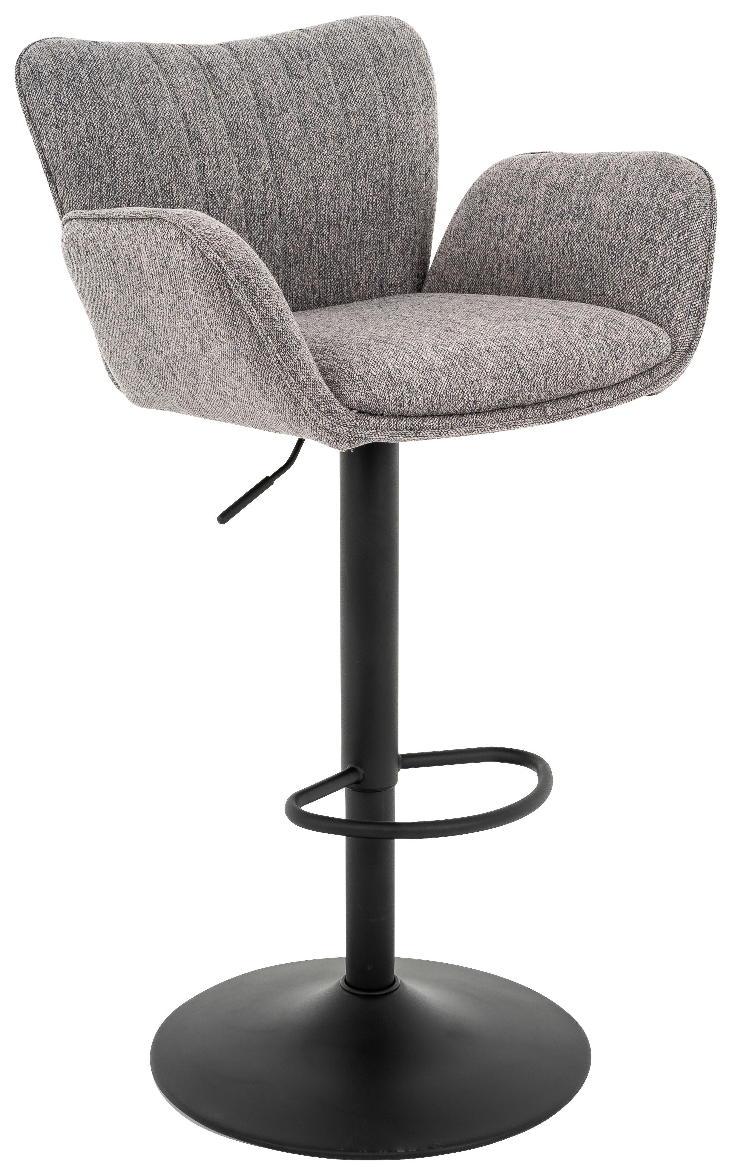 Taburet de bar OSLO - negru/gri, Modern, metal/textil (59/111/53cm) - Modern Living