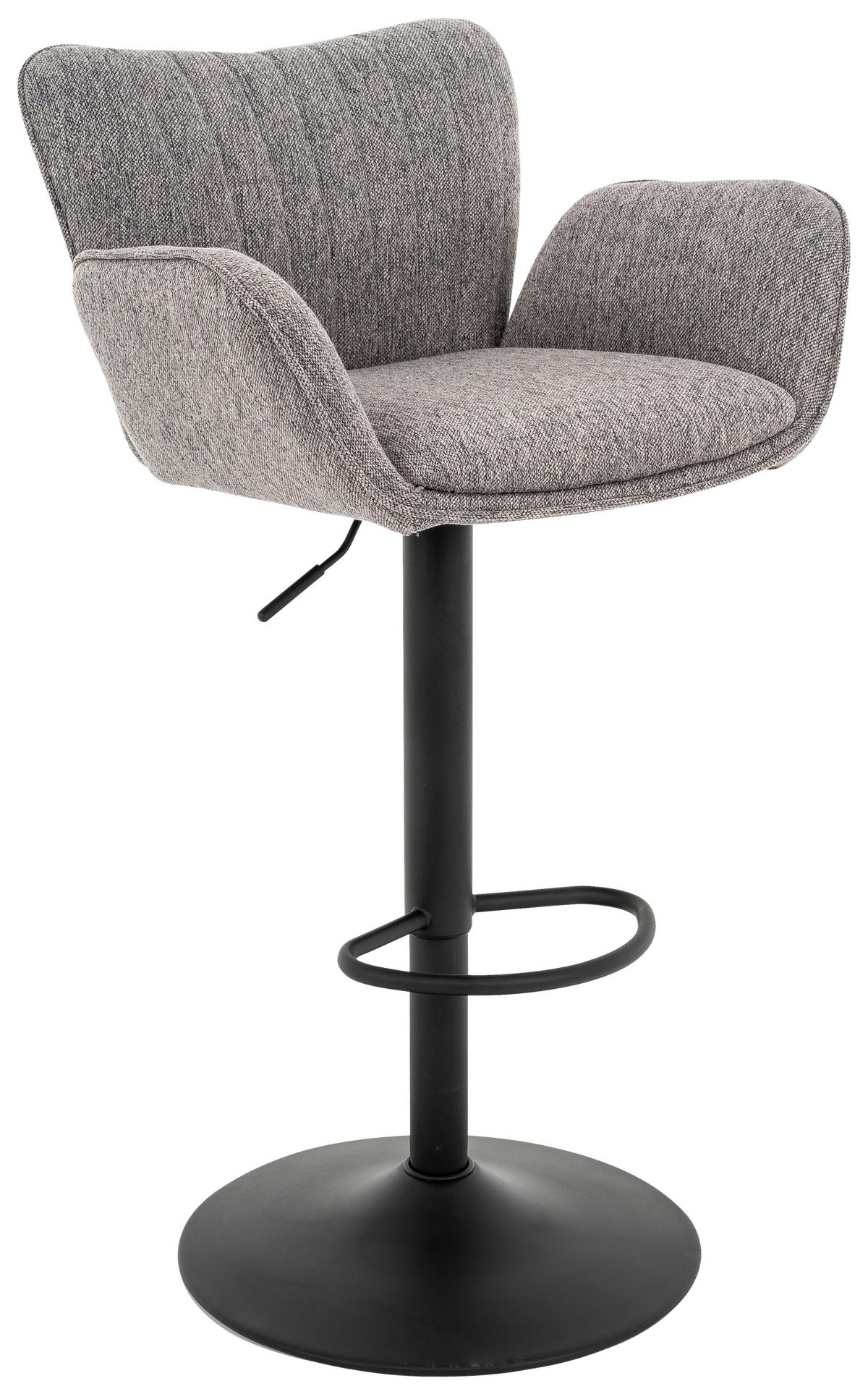 Taburet de bar OSLO - negru/gri, Modern, metal/textil (59/111/53cm) - Modern Living