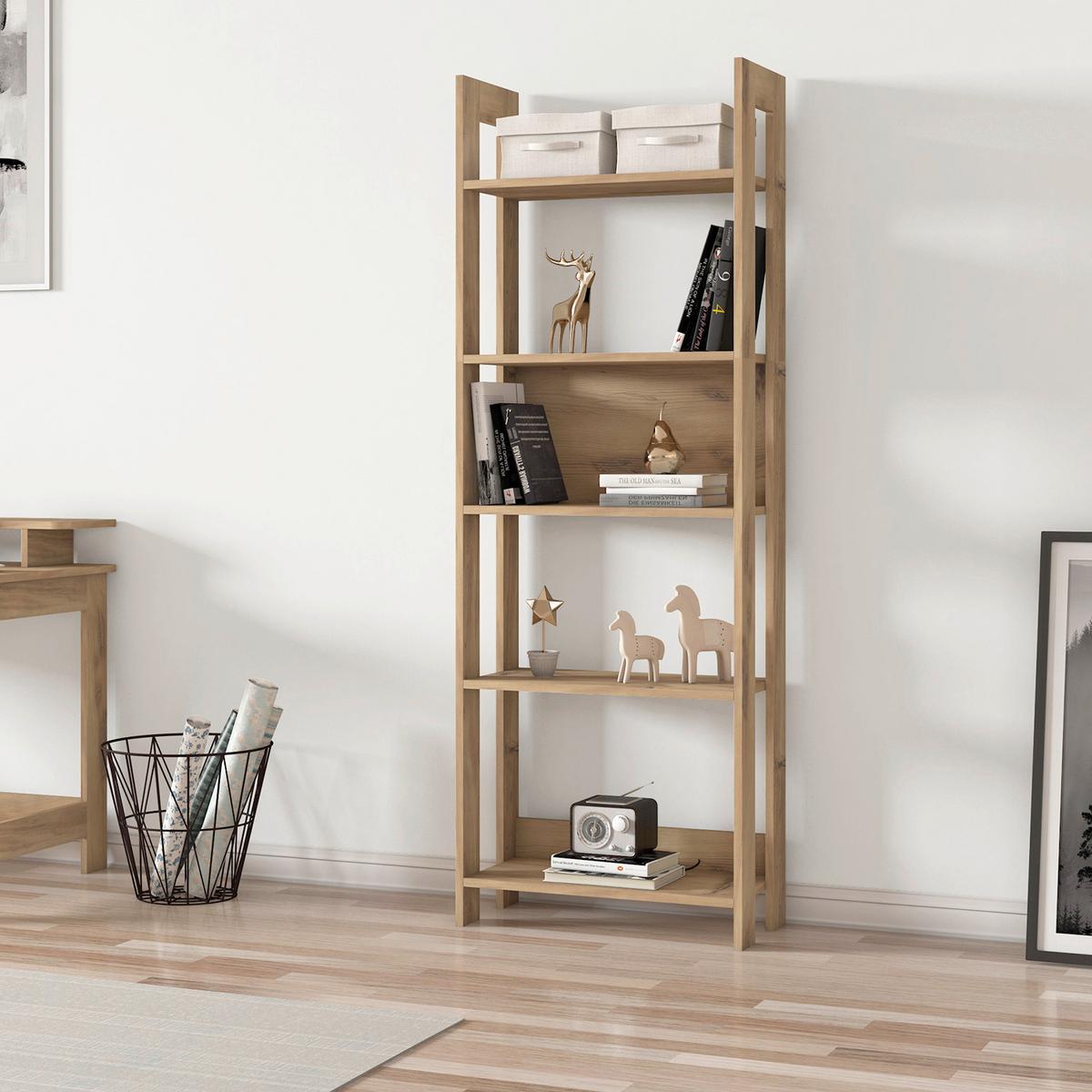 REGAL COUNTRY BÜCHERREGAL - Nussbaumfarben, Design, Holzwerkstoff (64/180/30cm) - Livetastic