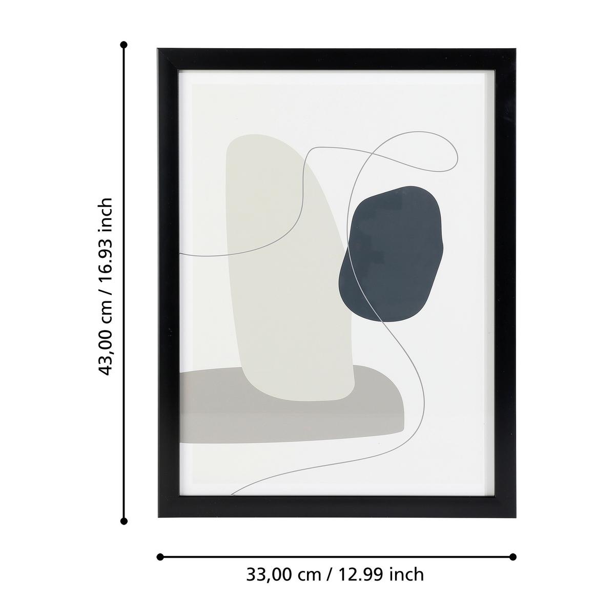 Druckgrafik Roberval Creme/Schwarz/Taupe ca.33x43cm - Taupe/Creme, Trend, Glas/Papier (33/1,6/43cm) - Eglo