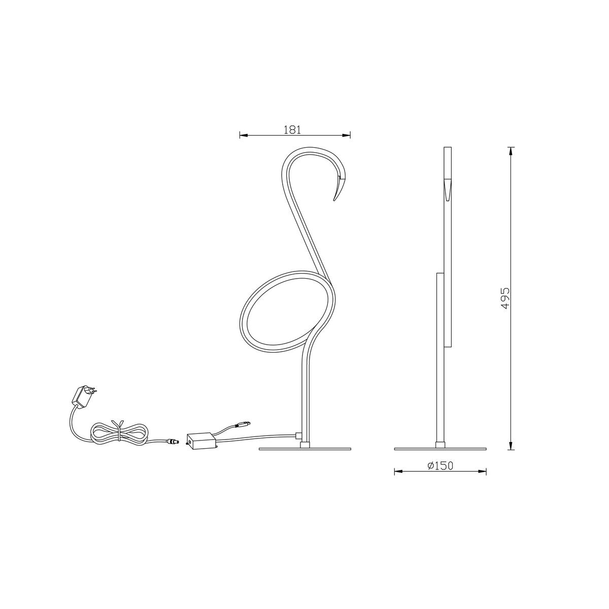 LAMPA STOŁOWA LED 05545/06/99 - FLAMINGO - czarny/różnokolorowy, Lifestyle, metal (15/18.1/49.5cm) - Lucide