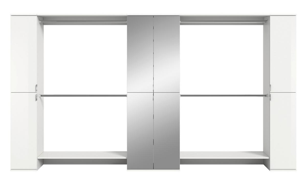 GARDEROBE PROJEKT X - Weiss Hochglanz/Weiss, Design, Holzwerkstoff (341/193/34cm) - Livetastic