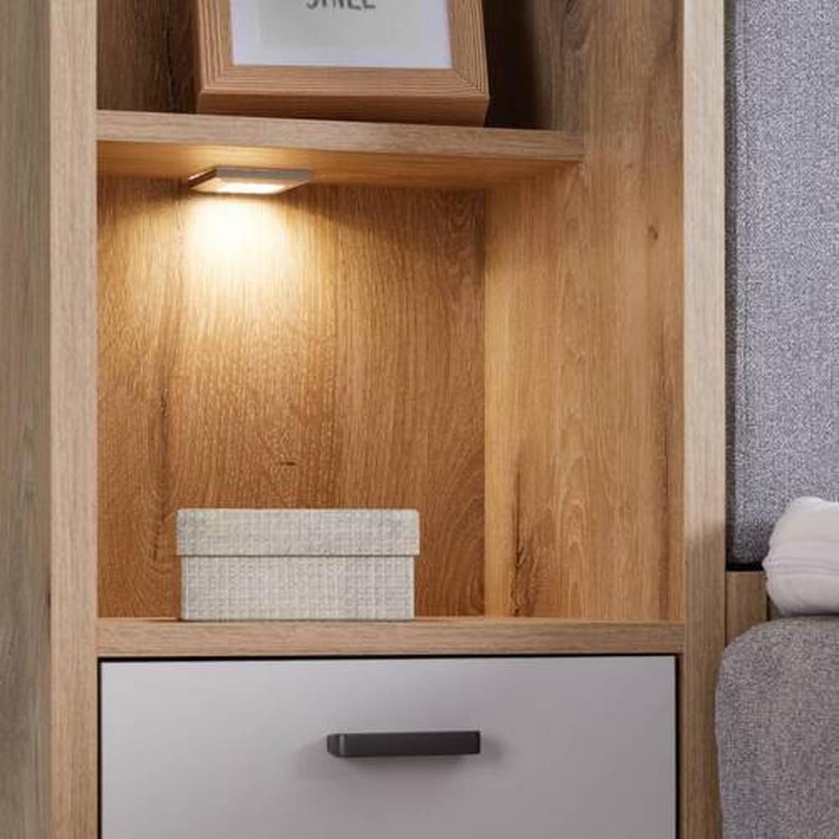 Lit boxspring Ravenna in Eichefarben ca. 180x200cm - couleur graphite/couleur de chêne, Lifestyle, textile/matière synthétique (180/200cm) - Premium Living