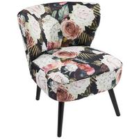 FOTEL CONNY - czarny/różnokolorowy, Trend, drewno/tkanina (63/76/70cm) - Carryhome