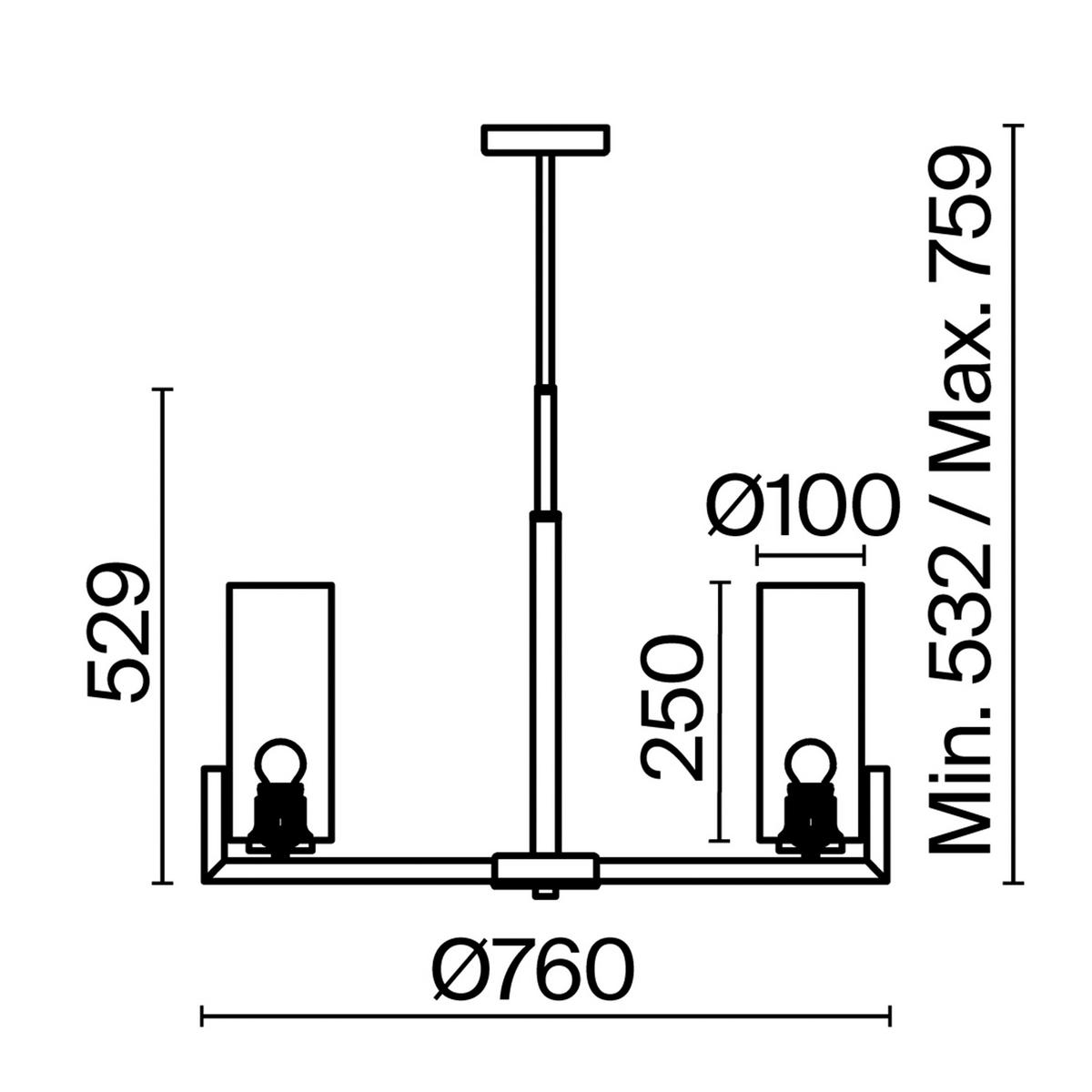 Kronleuchter Fortano Messingfarben max. 40 Watt - Messingfarben, Trend, Glas/Metall (76/52,9/76cm) - MAYTONI