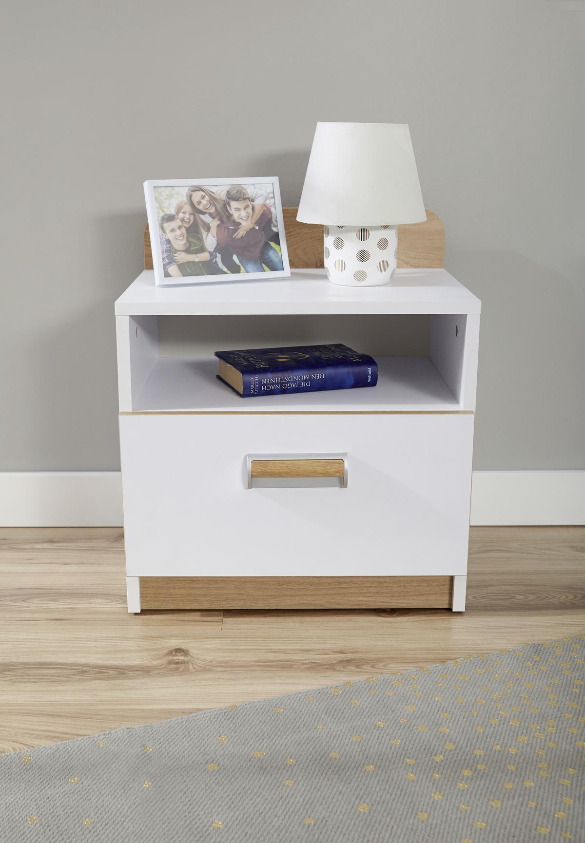 Jugendzimmer Lori 6-tlg. Holz Weiß - Eschefarben/Birkefarben, MODERN, Holz/Holzwerkstoff (80/190cm) - MID.YOU
