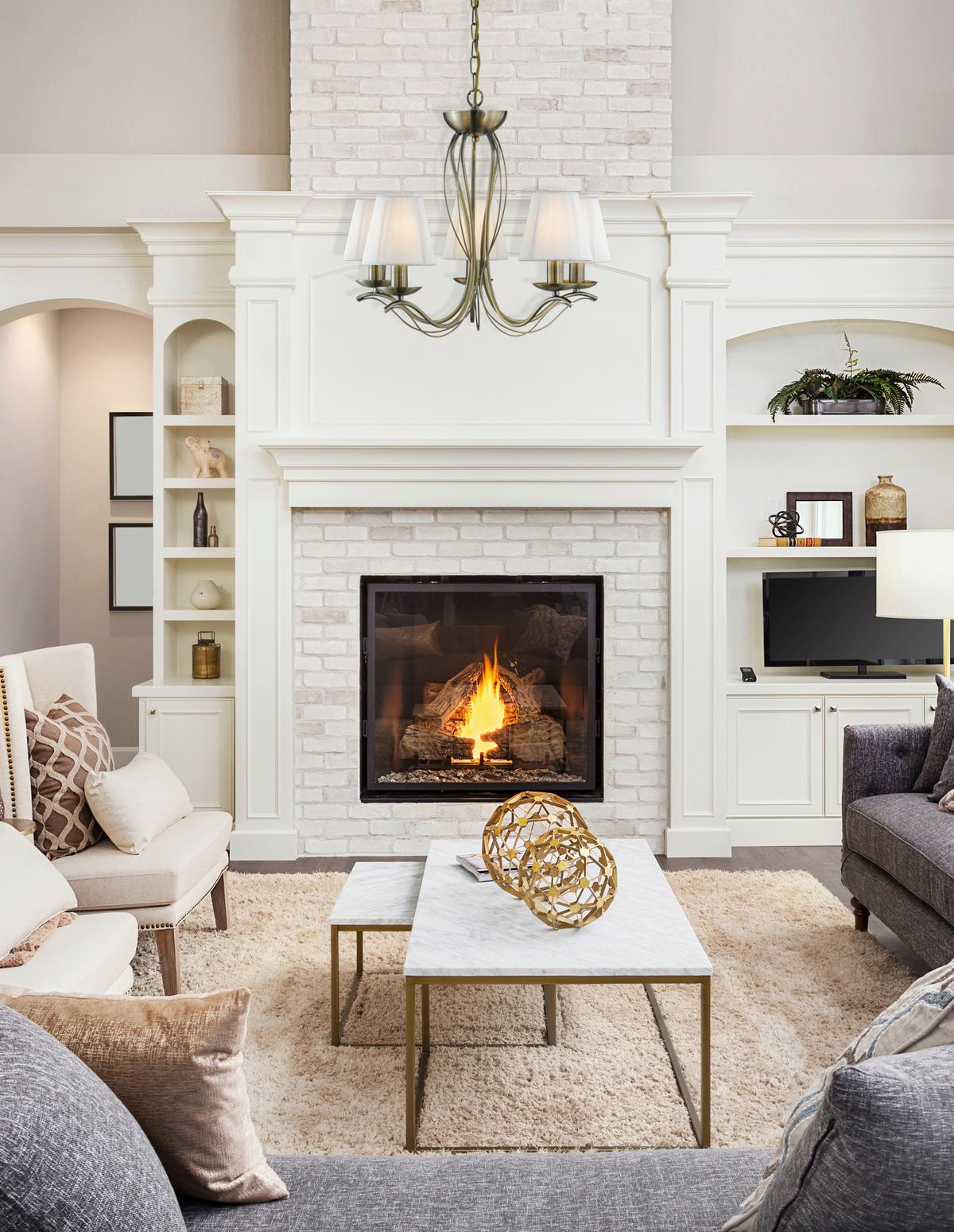 Csillár 9825-5ab Andretti - krémszínű/sárgarézszínű, Konventionell, textil/fém (51/100cm)