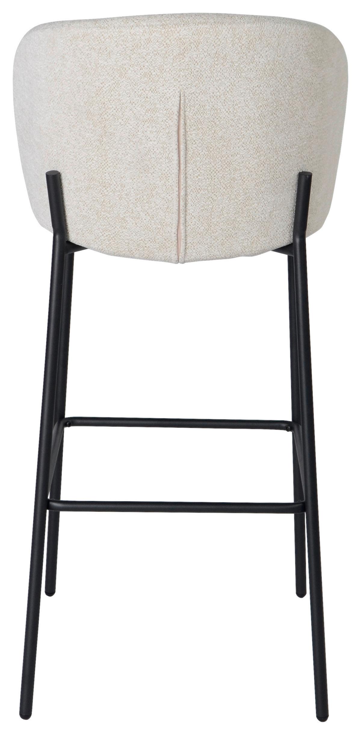 Barhocker in Beige/Schwarz - Beige/Schwarz, Modern, Holz/Textil (47/102/54cm) - Premium Living