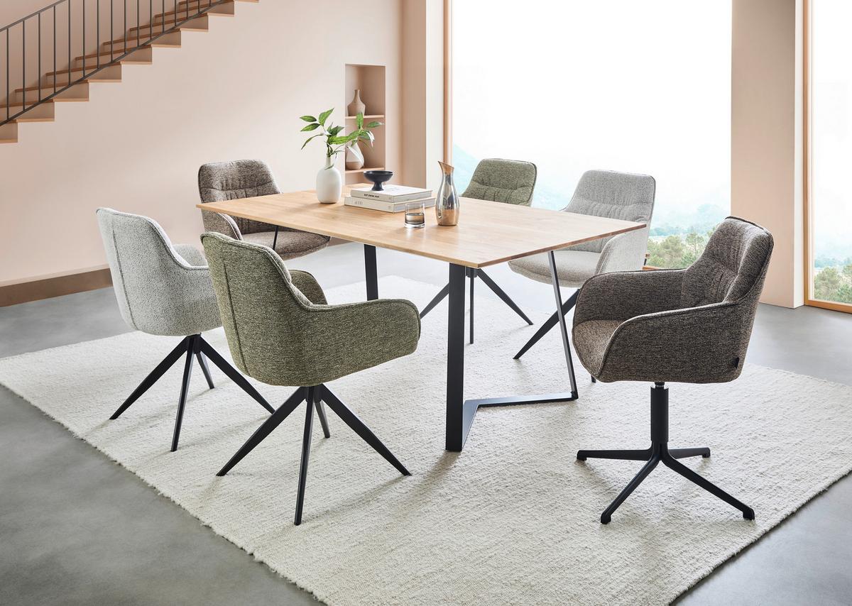 KRZESŁO Z PODŁOKIETNIKAMI TOM -EXKLUSIV- -MR- - taupe, Design, metal/tkanina (62/87/61cm) - Musterring