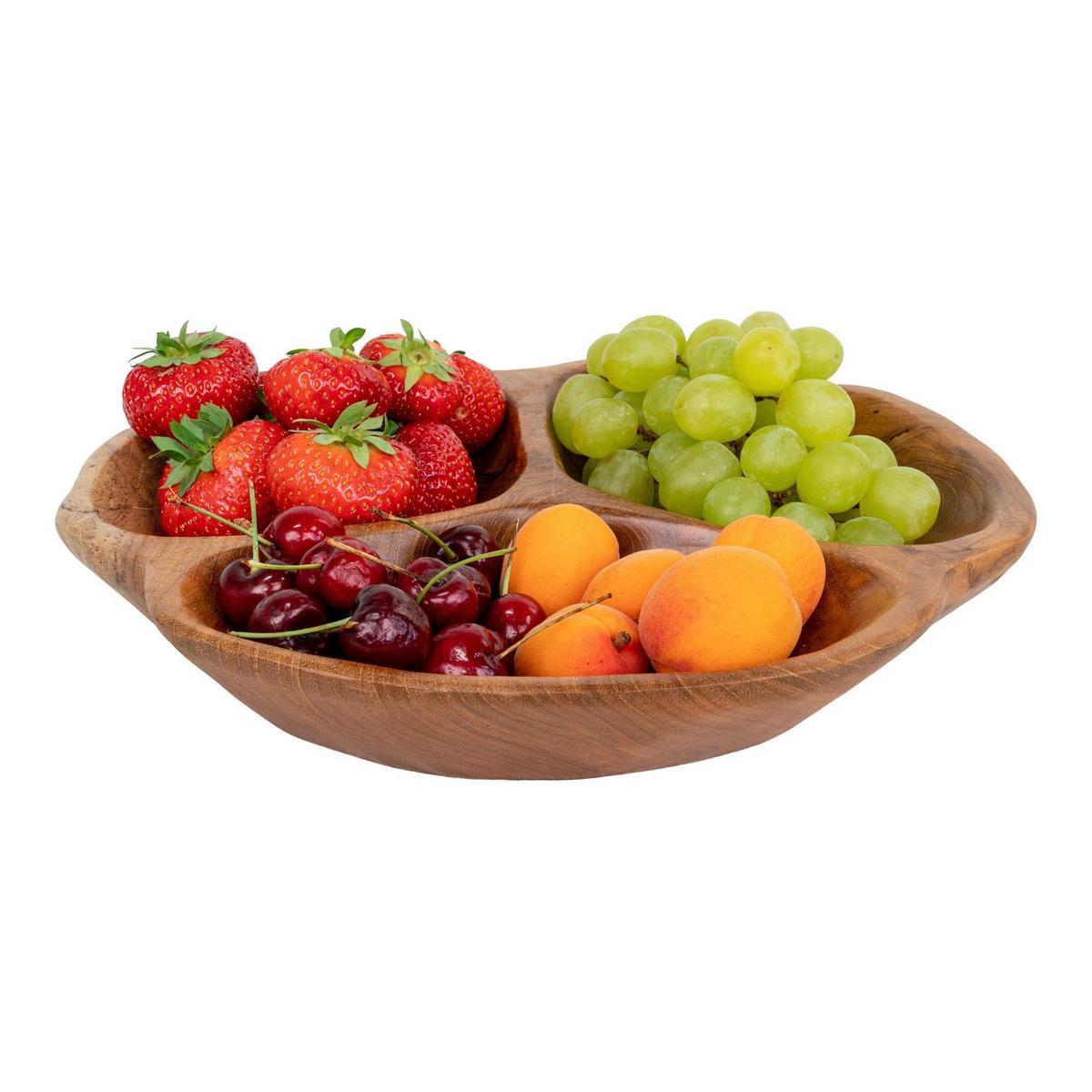 Obstschale Nola Bowl Teakfarben - Teakfarben, Design, Holz (30/5/30cm)
