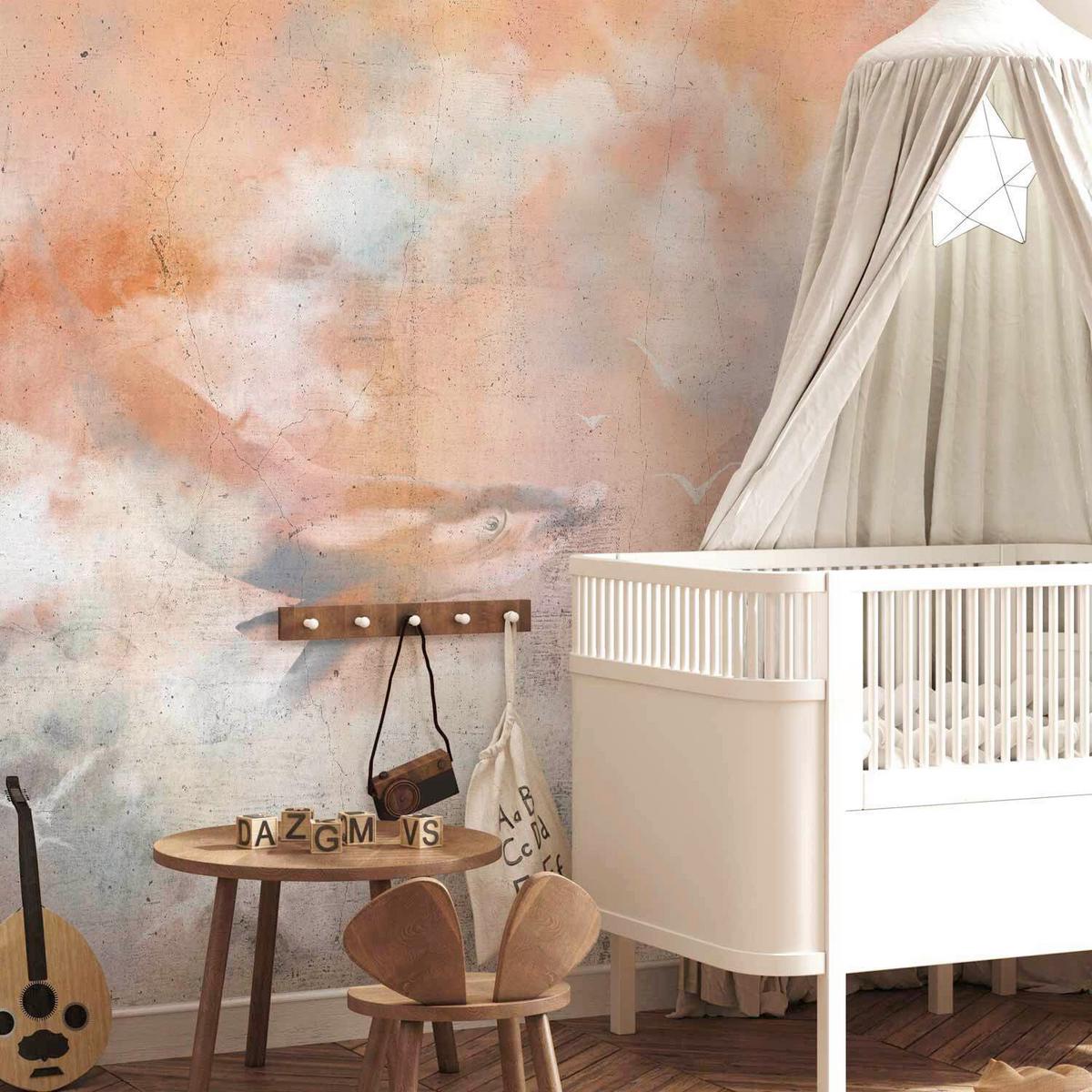 Fototapeta Sky Hunter, 250x175cm - siva/oranžna, Trendi, tekstil (250/175cm) - artgeist