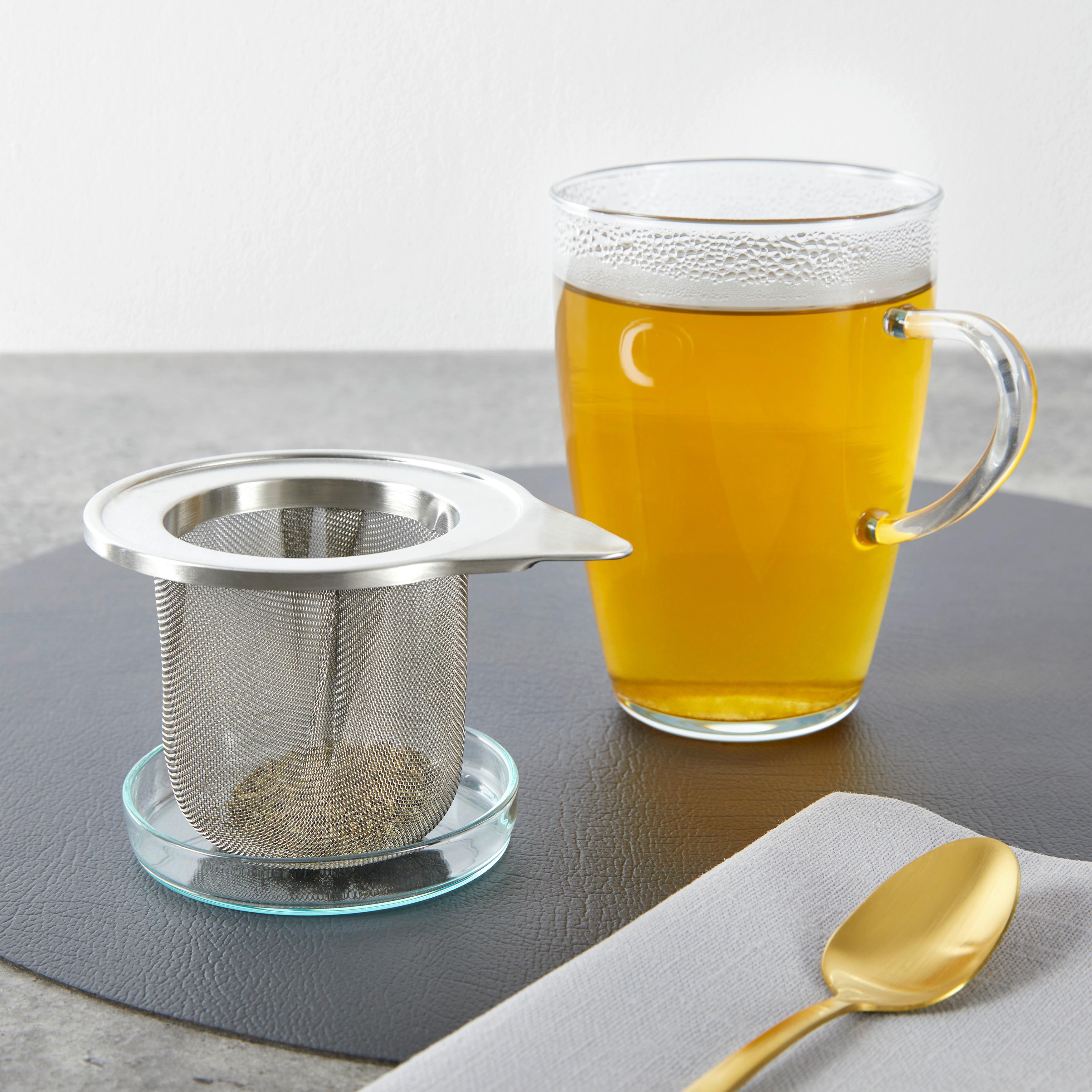 Teáspohár Tea & Coffee - Átlátszó/Ezüst, Basics, Üveg/Fém (0,35l) - Bohemia