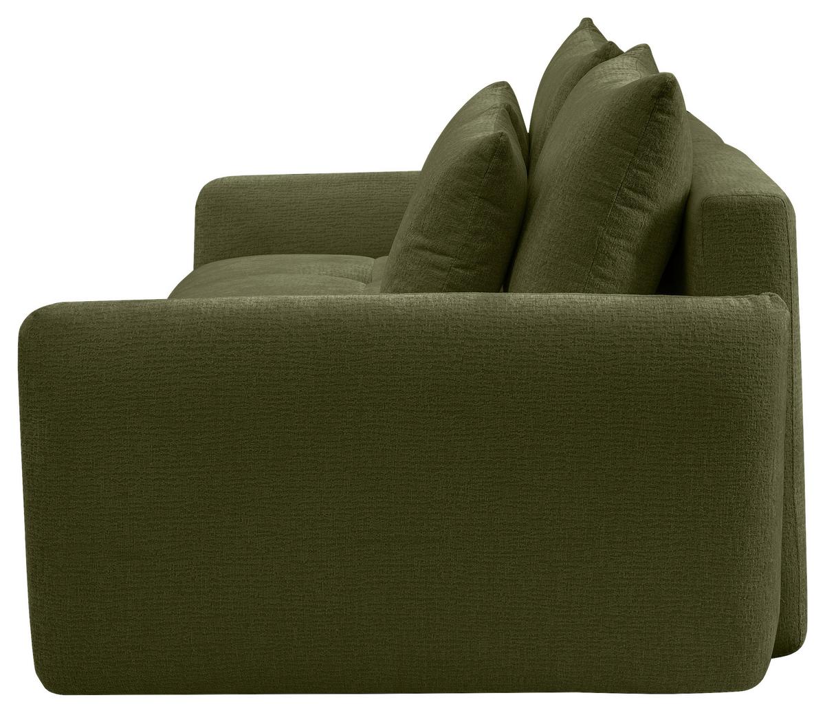 Trosjed Alia - maslinasto zelena/crna, Moderno, tekstil/plastika (254/74-94/119cm) - Premium Living