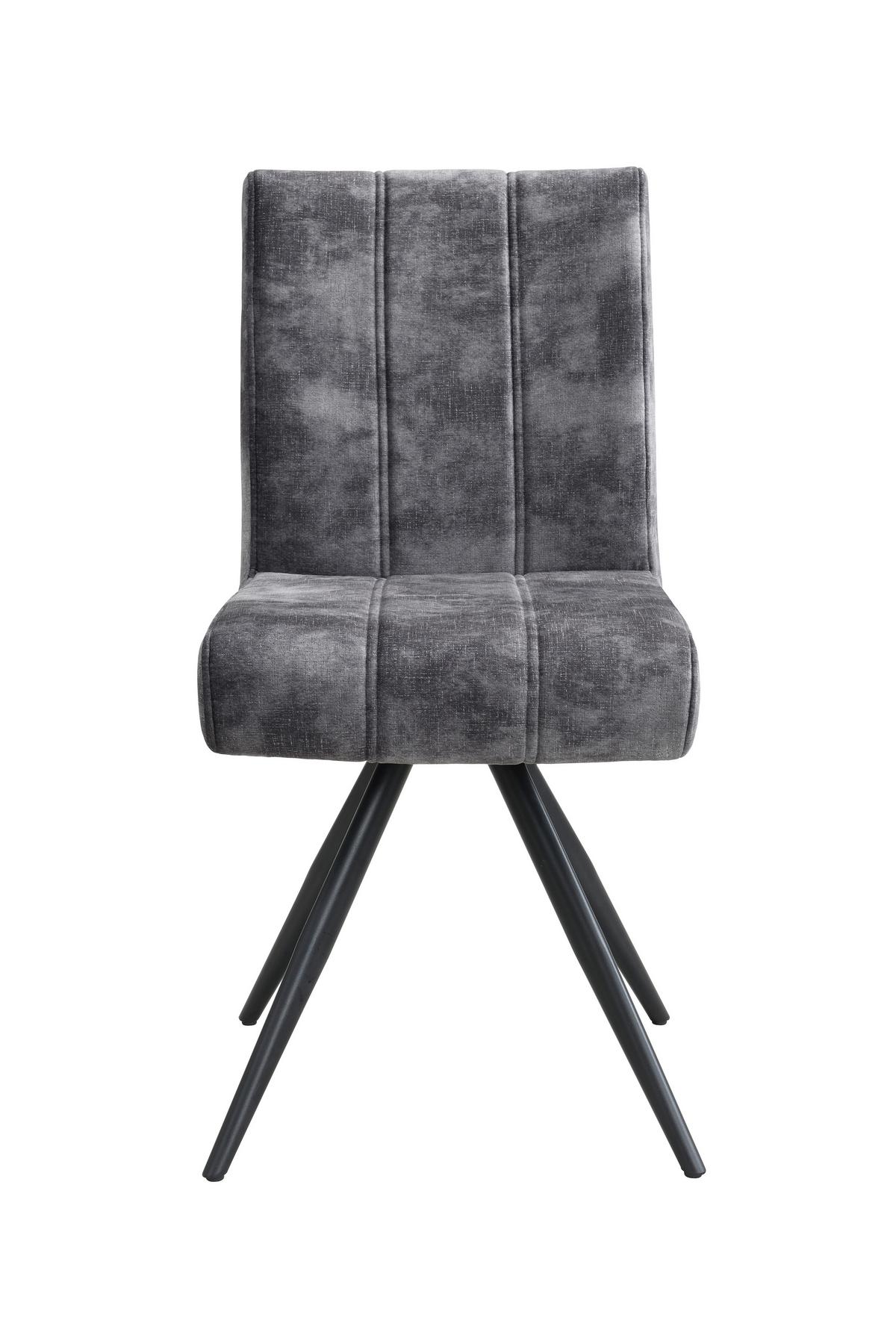 STUHL-SET PORTO S 4ER-SET - Anthrazit/Schwarz, MODERN, Textil/Metall (44/89/67cm) - P & B