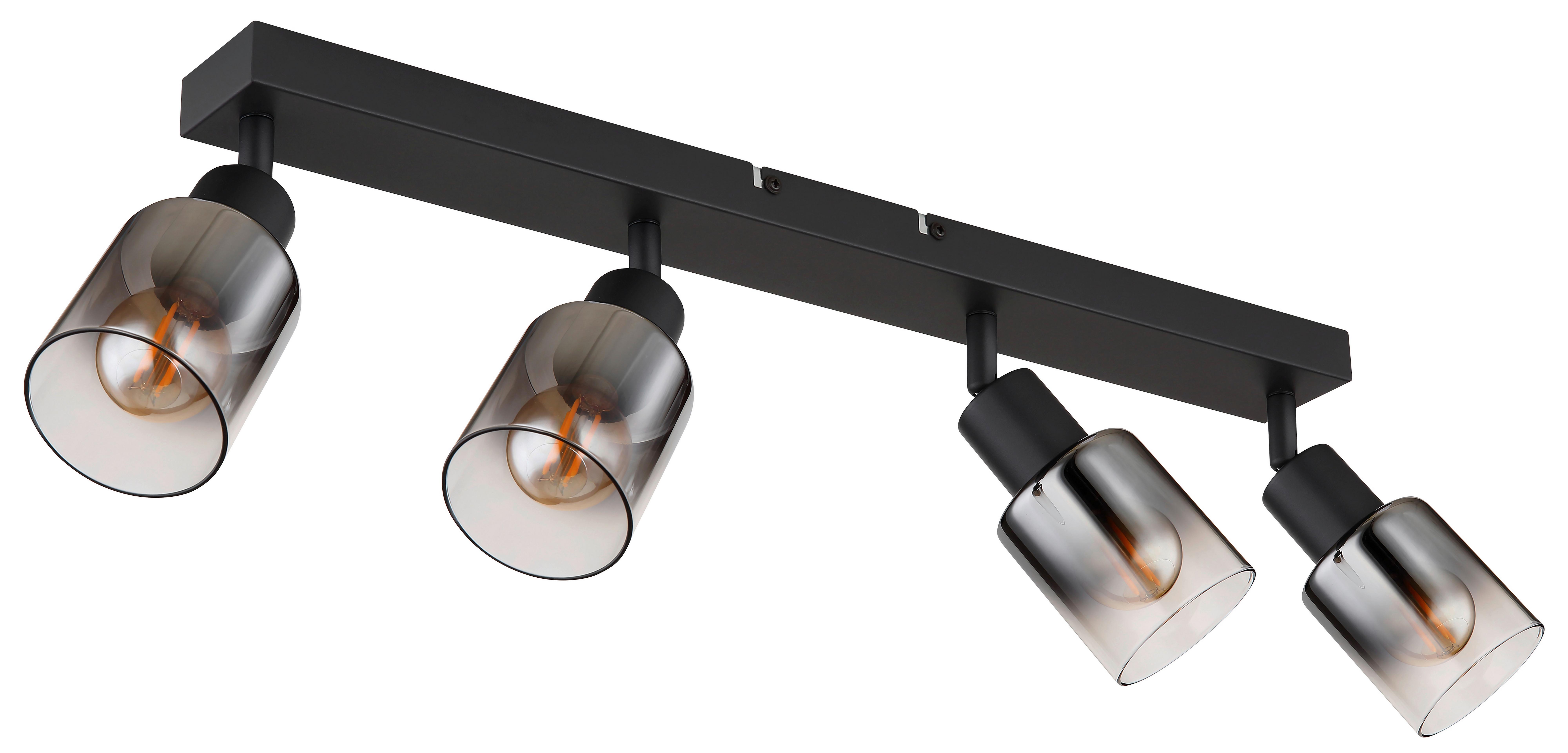Strahler Rudio Schwarz max. 40 Watt - Schwarz, Modern, Glas/Metall (56/7/14cm) - Mömax