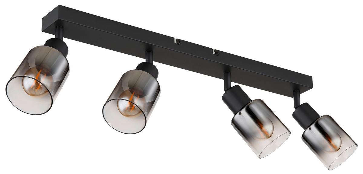 Strahler Rudio Schwarz max. 40 Watt - Schwarz, MODERN, Glas/Metall (56/7/14cm) - Mömax