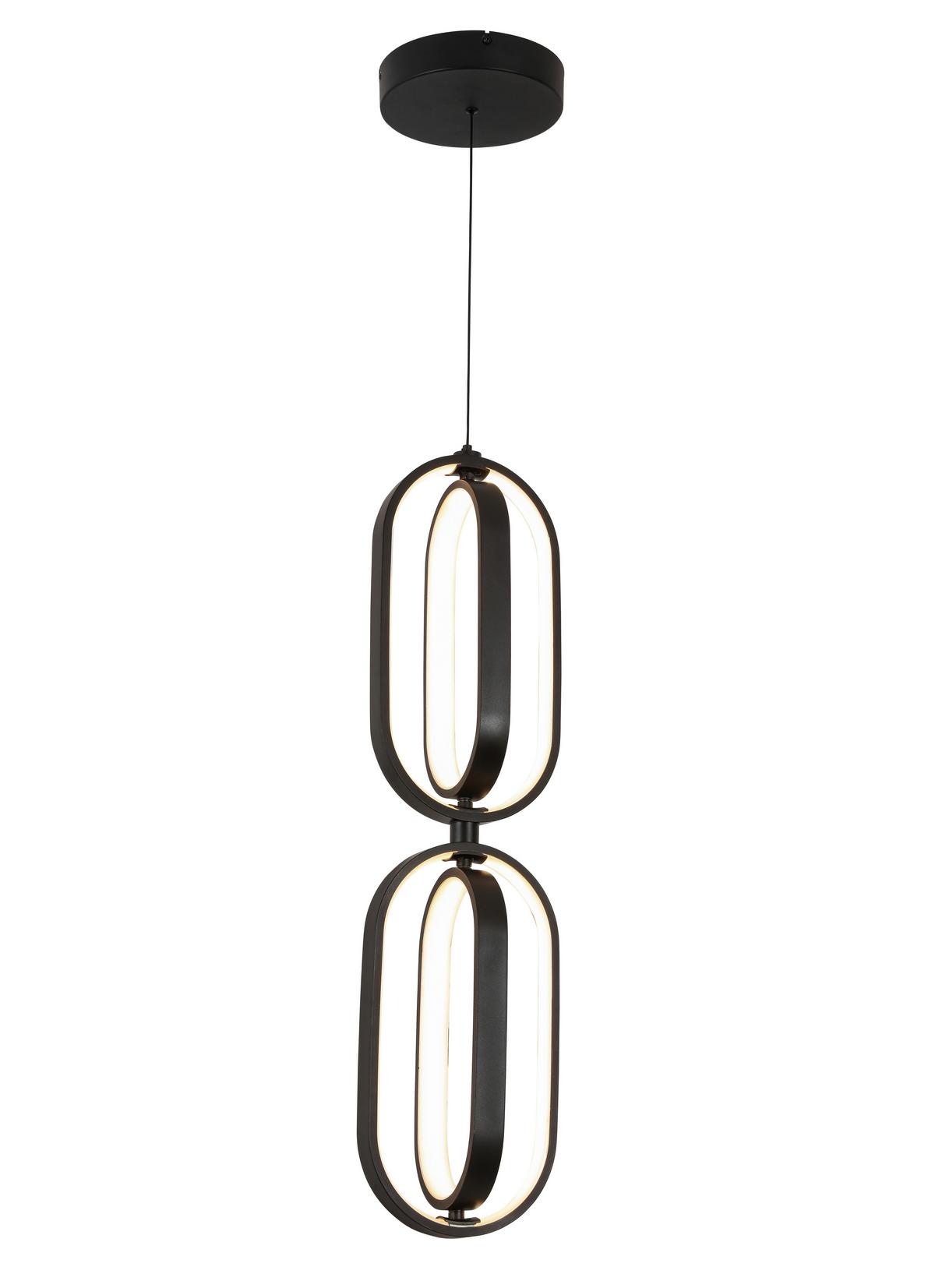 LAMPA WISZĄCA LED NIMA - czarny, Design, tworzywo sztuczne/metal (21/200cm) - Novel