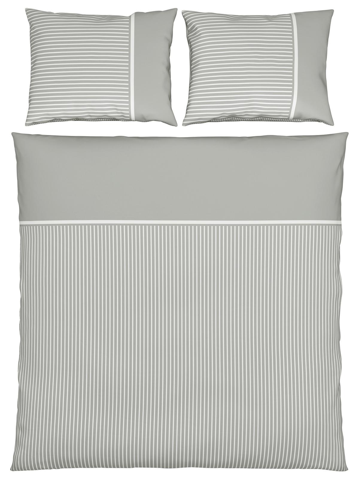 Bettwäsche Johannes XXL Hellgrau ca. 200x220cm - Hellgrau, KONVENTIONELL, Textil (200/220cm) - Mömax