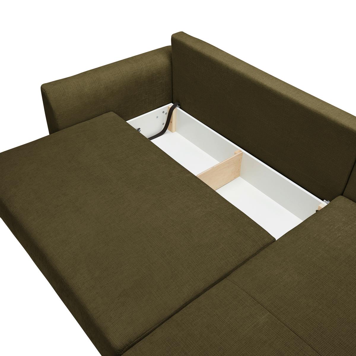 Ecksofa Integra Olivgrün - Schwarz/Olivgrün, Textil/Metall (294/81-93/170cm) - Mömax