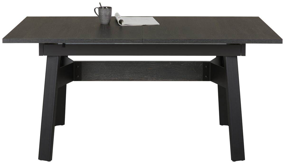 Ausziehtisch in Anthrazit/Schieferfarben - Schieferfarben/Anthrazit, MODERN, Holzwerkstoff/Metall (160-205/90/75cm) - Premium Living