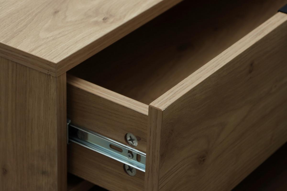 Schreibtisch Liam Eiche Artisan/Schwarz - Schwarz/Eiche Artisan, MODERN, Holzwerkstoff/Metall (140/76/120cm) - Bessagi Home