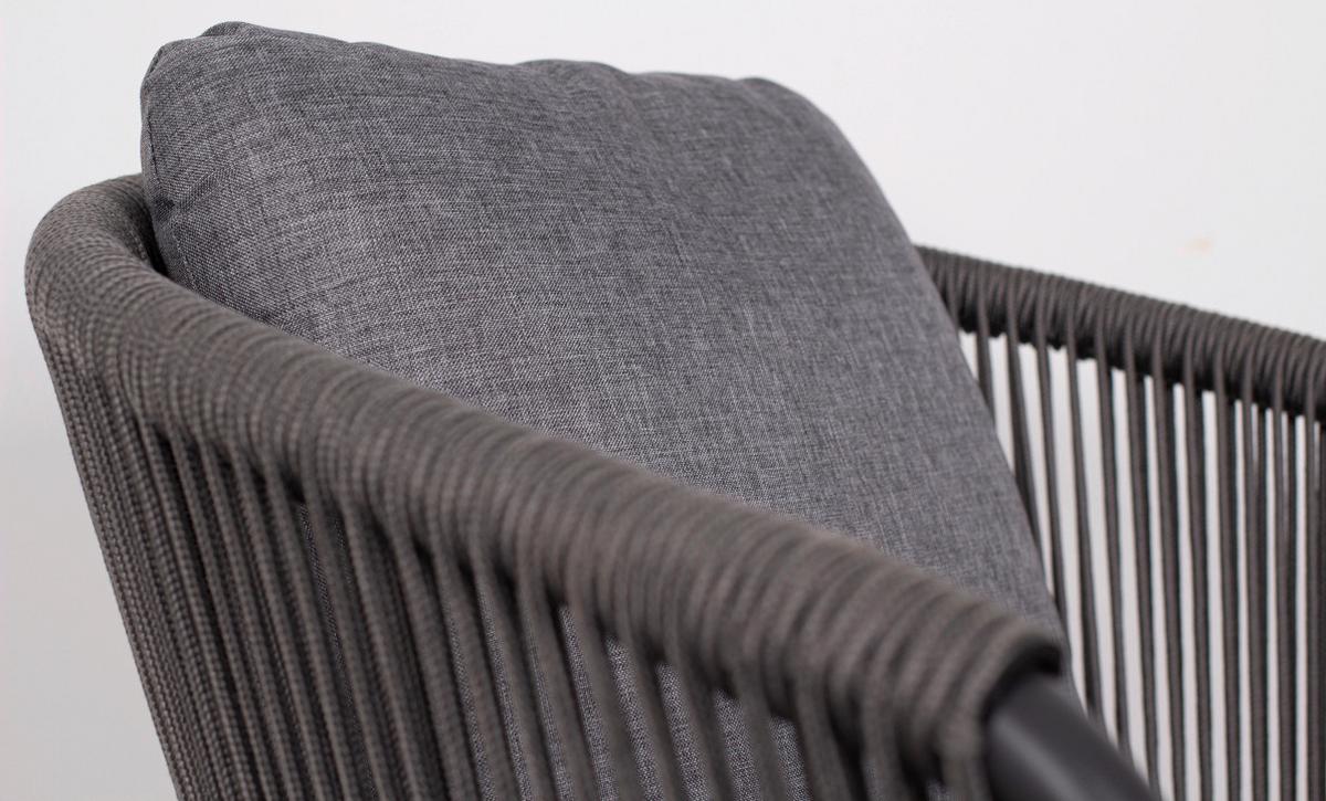 Gartensessel Brescia Grau - Grau, Basics, Kunststoff/Textil (58/78/63cm)