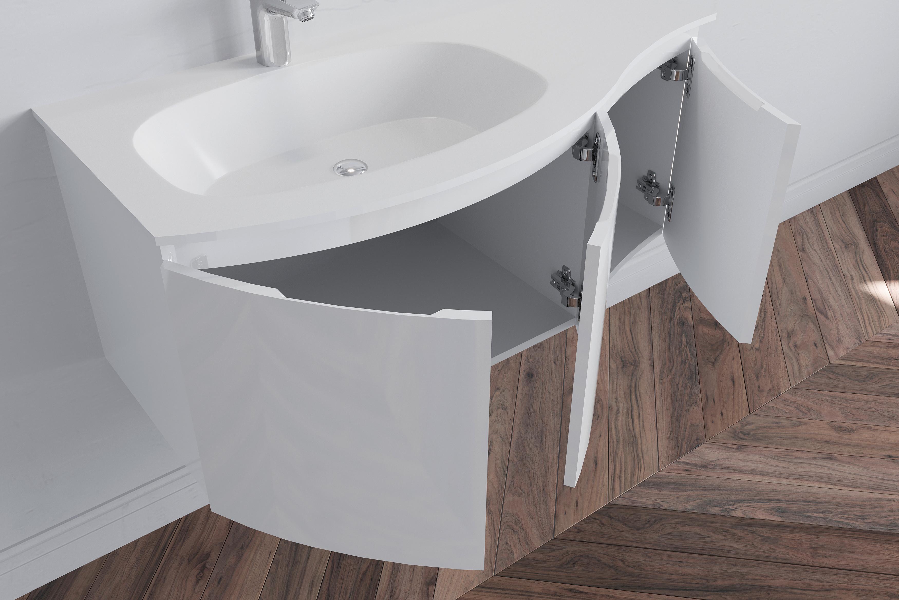 Mobilier de baie Onda - alb, Basics, piatră/material pe bază de lemn (103/102/51cm)