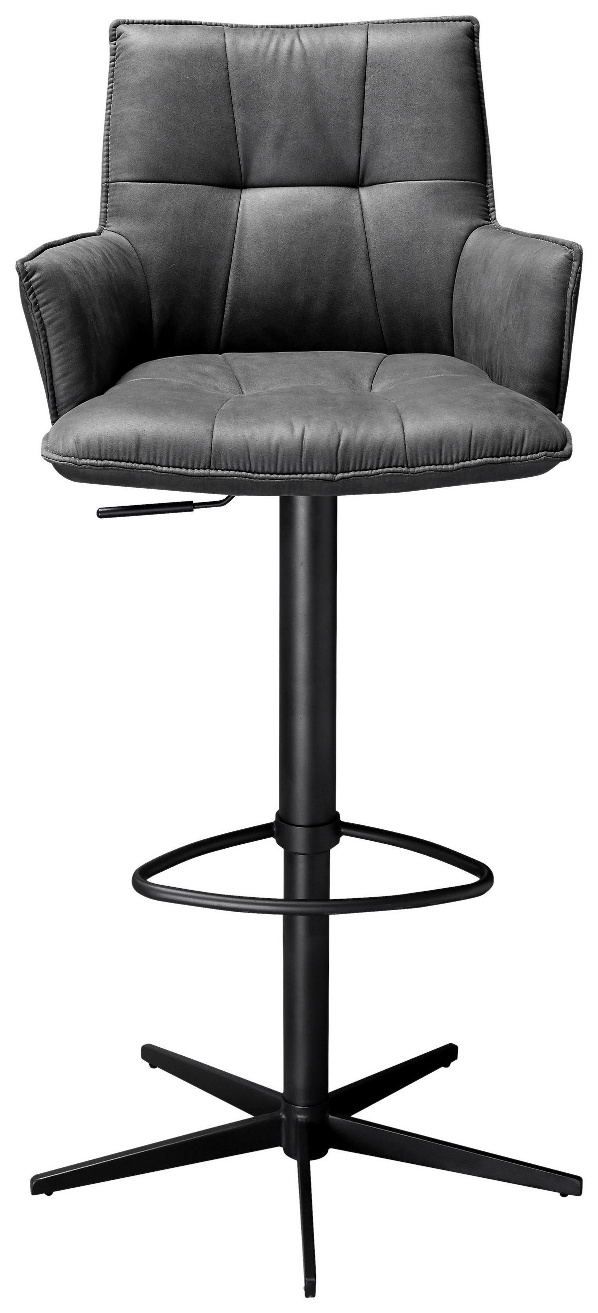 STOŁEK BAROWY OSAKA MOOVE - ciemnoszary/czarny, Design, metal/tkanina (56/110/55cm) - Novel