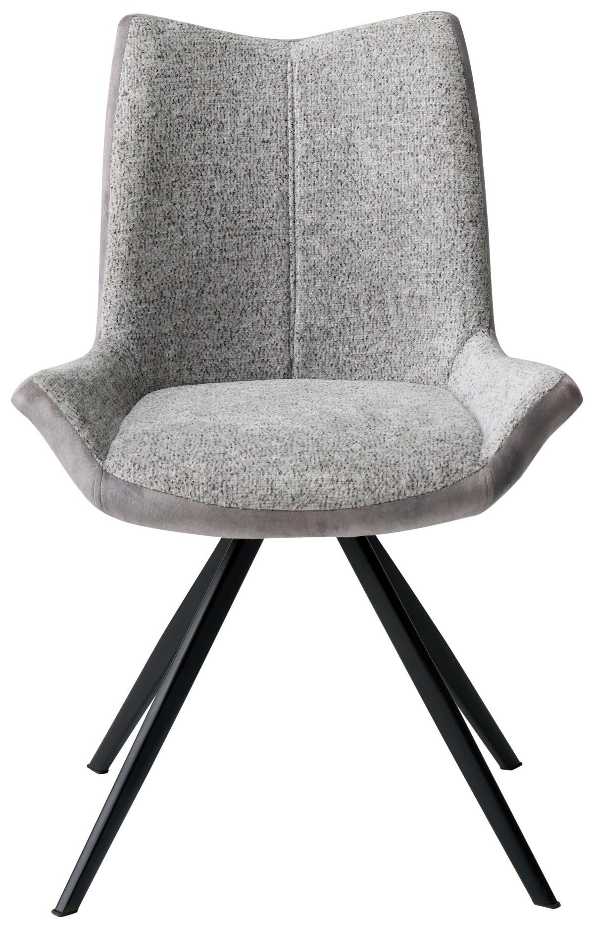 Stolica Sally - svijetlo siva/crna, Moderno, metal/tekstil (63/56/86cm) - Modern Living