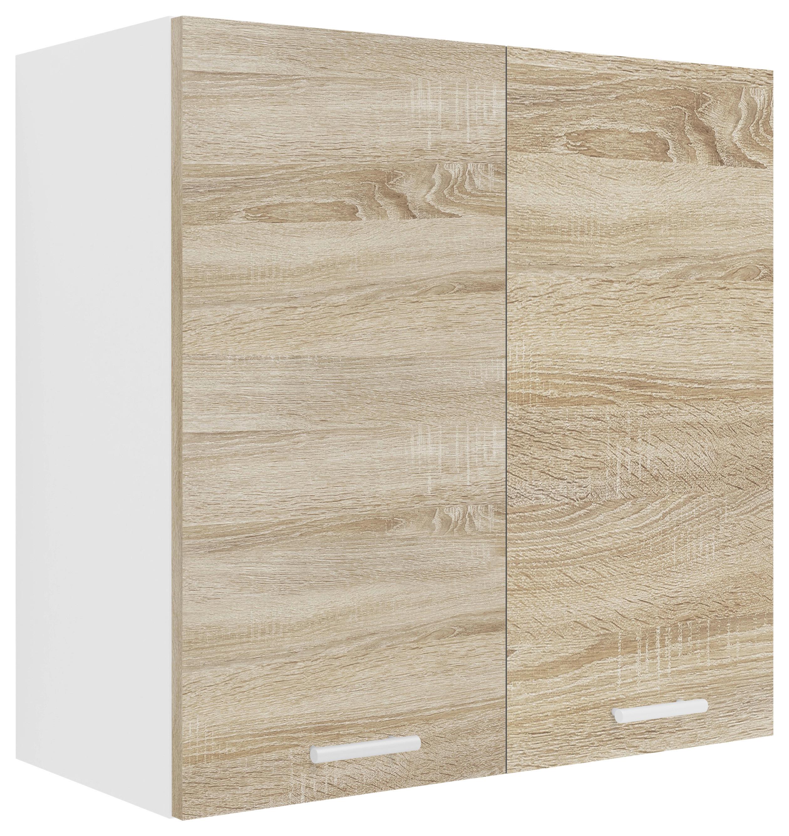 Kuhinjska Zgornja Omarica Esilo, Hrast, Bela - bela/barve aluminija, Konvencionalno, kovina/leseni material (60/60/31cm) - MID.YOU