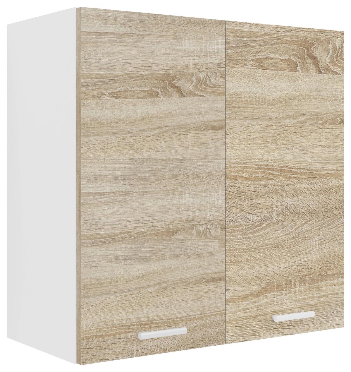 Kuhinjska Zgornja Omarica Esilo, Hrast, Bela - bela/barve aluminija, Konvencionalno, kovina/leseni material (60/60/31cm) - MID.YOU