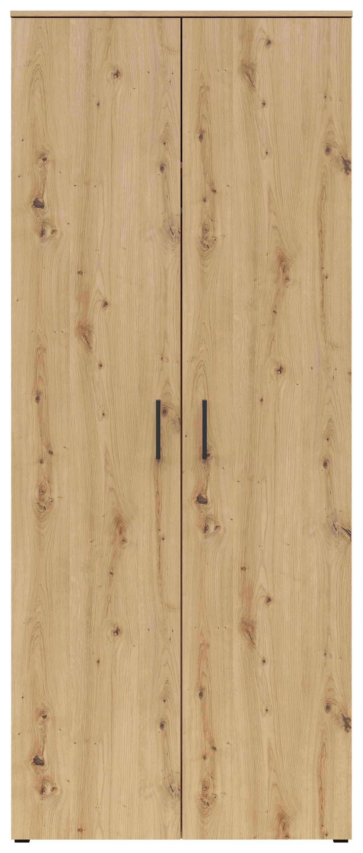 Omara Multistauraum - črna/hrast artisan, Moderno, umetna masa/leseni material (80/195/52cm) - Premium Living