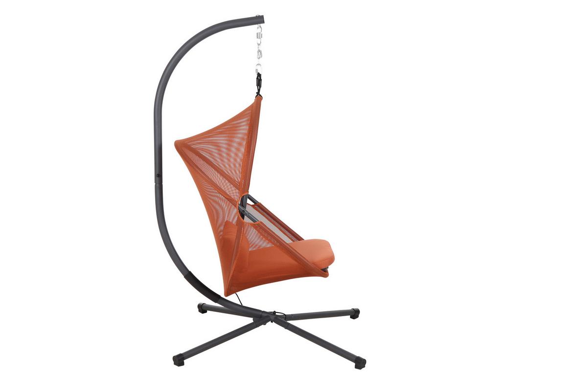 HÄNGESESSEL M90914 - Anthrazit/Rot, KONVENTIONELL, Kunststoff/Textil (123/195/106cm) - Siena Garden