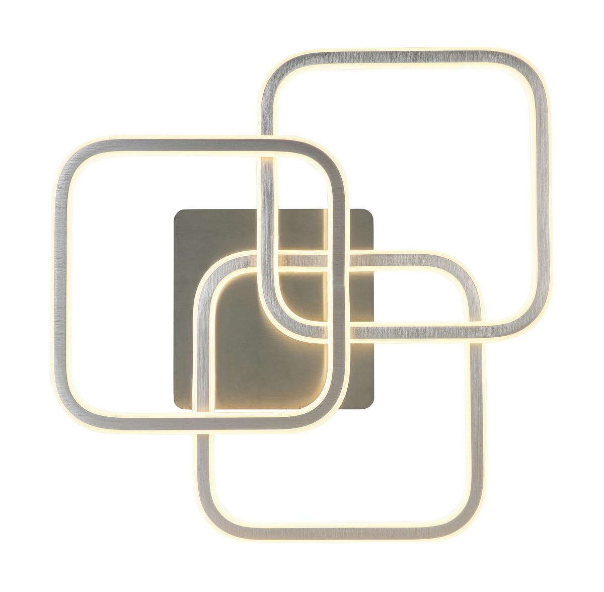 LED-Deckenleuchte Siop Weiß/Alufarben max. 39 Watt - Alufarben/Weiß, MODERN, Kunststoff/Metall (57/61/9cm) - Mömax