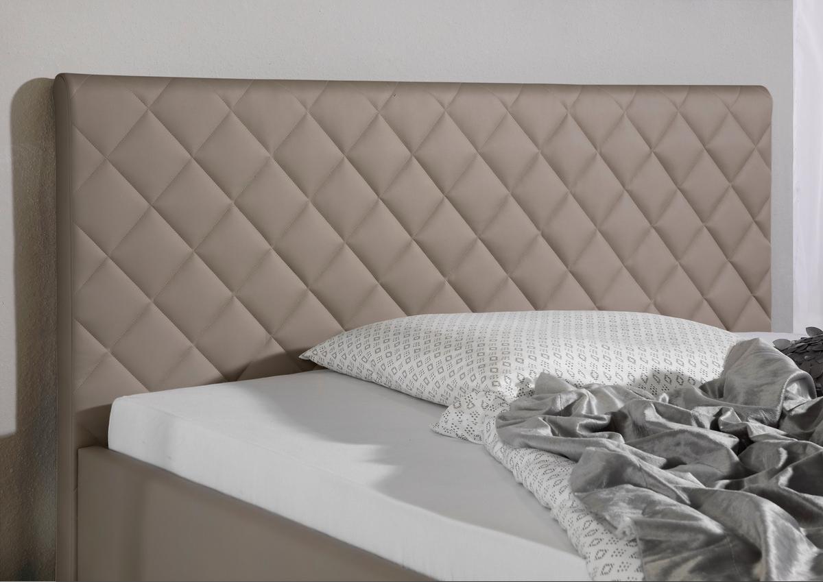 Polsterbett Baltimore Taupe ca. 100x200 cm - Taupe/Alufarben, MODERN, Textil/Metall (100/200cm) - Livetastic