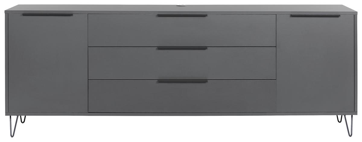 Lowboard in Anthrazit - Anthrazit, Modern (216/67cm) - Premium Living