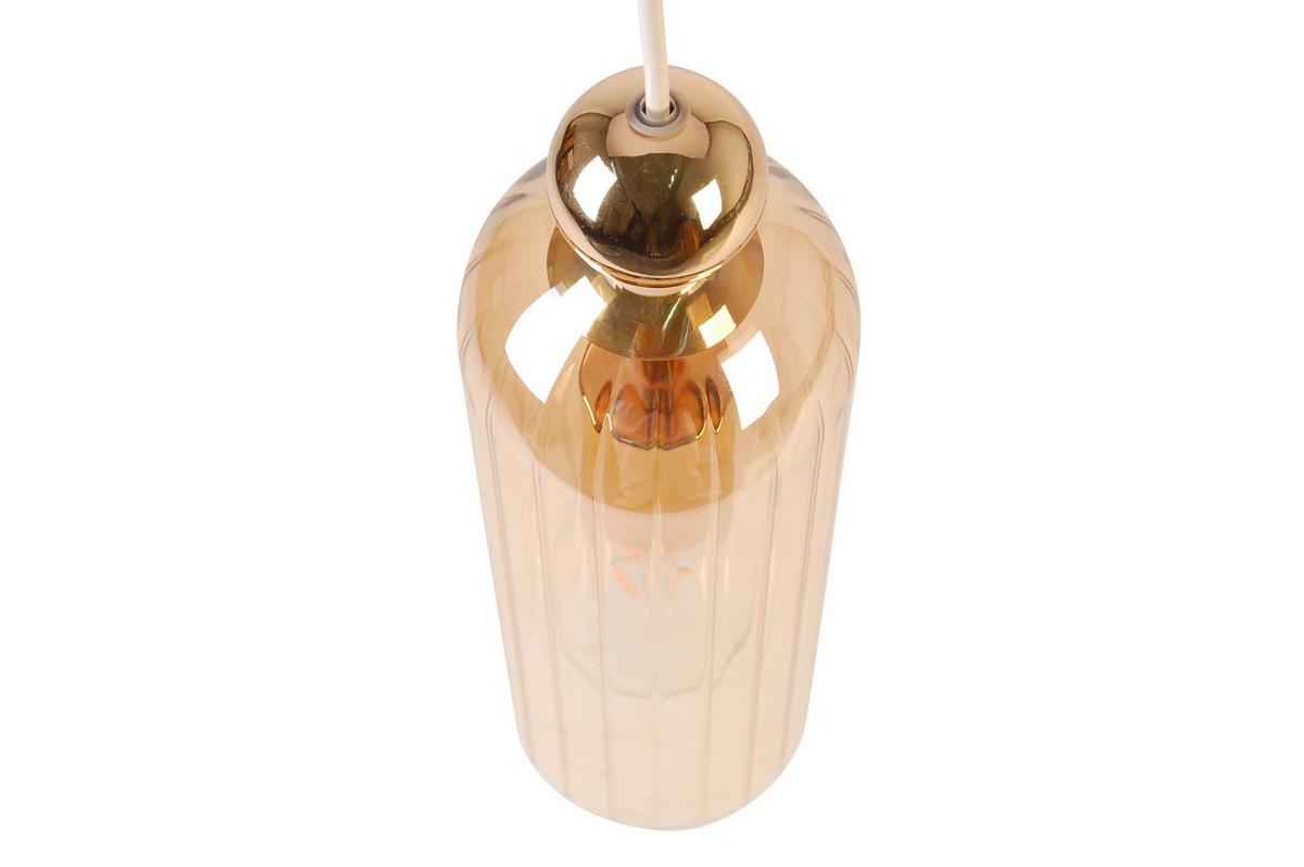 Hängeleuchte Dubai Bernsteinfarben max. 40 Watt - Bernsteinfarben, Trend, Glas/Metall (10/134,7cm) - Novel