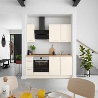 Küchenblock Touch High m. Geräten Magnolie - Edelstahlfarben/Eichefarben, MODERN, Holzwerkstoff/Metall (180cm) - Nobilia