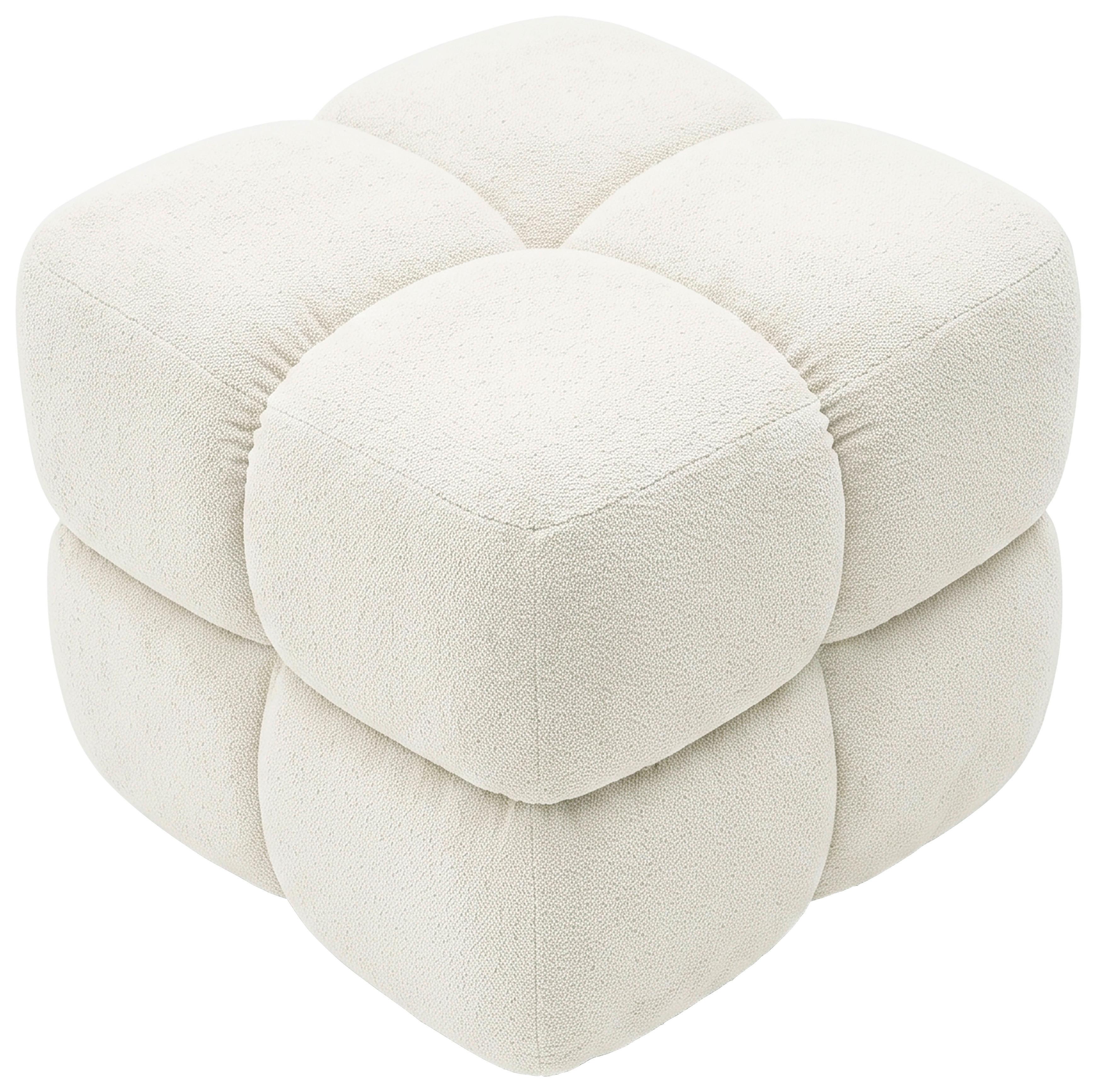Ülőke Deho - fehér, Modern, textil/fa (44/44/36cm)