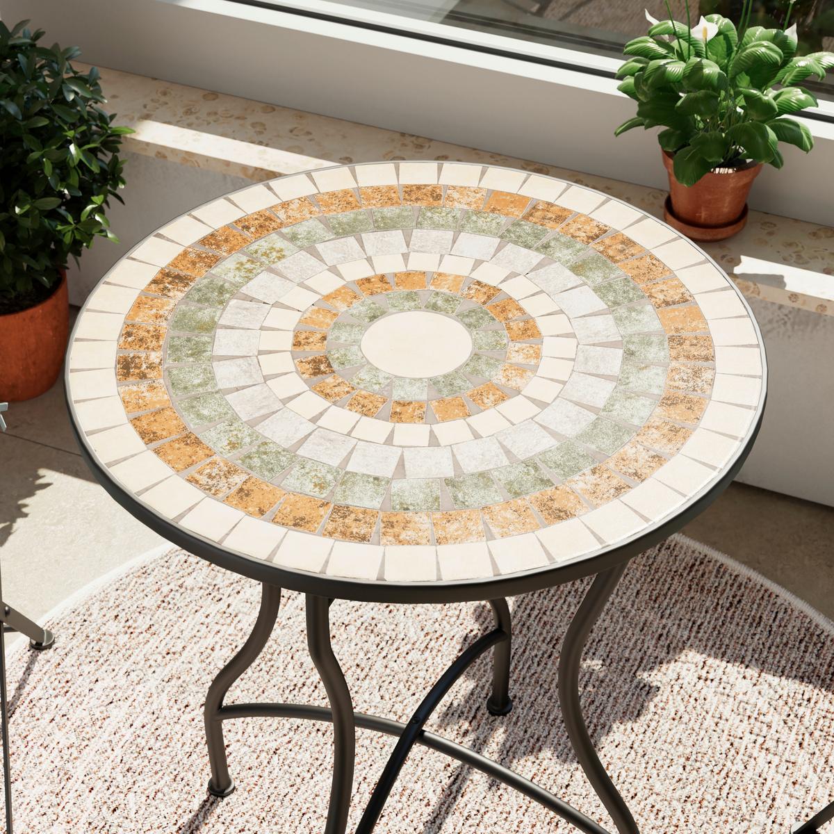 Set balcon Dubrovnik - verde/negru, Romantik / Landhaus, ceramică/metal (60/71/60cm) - Mömax
