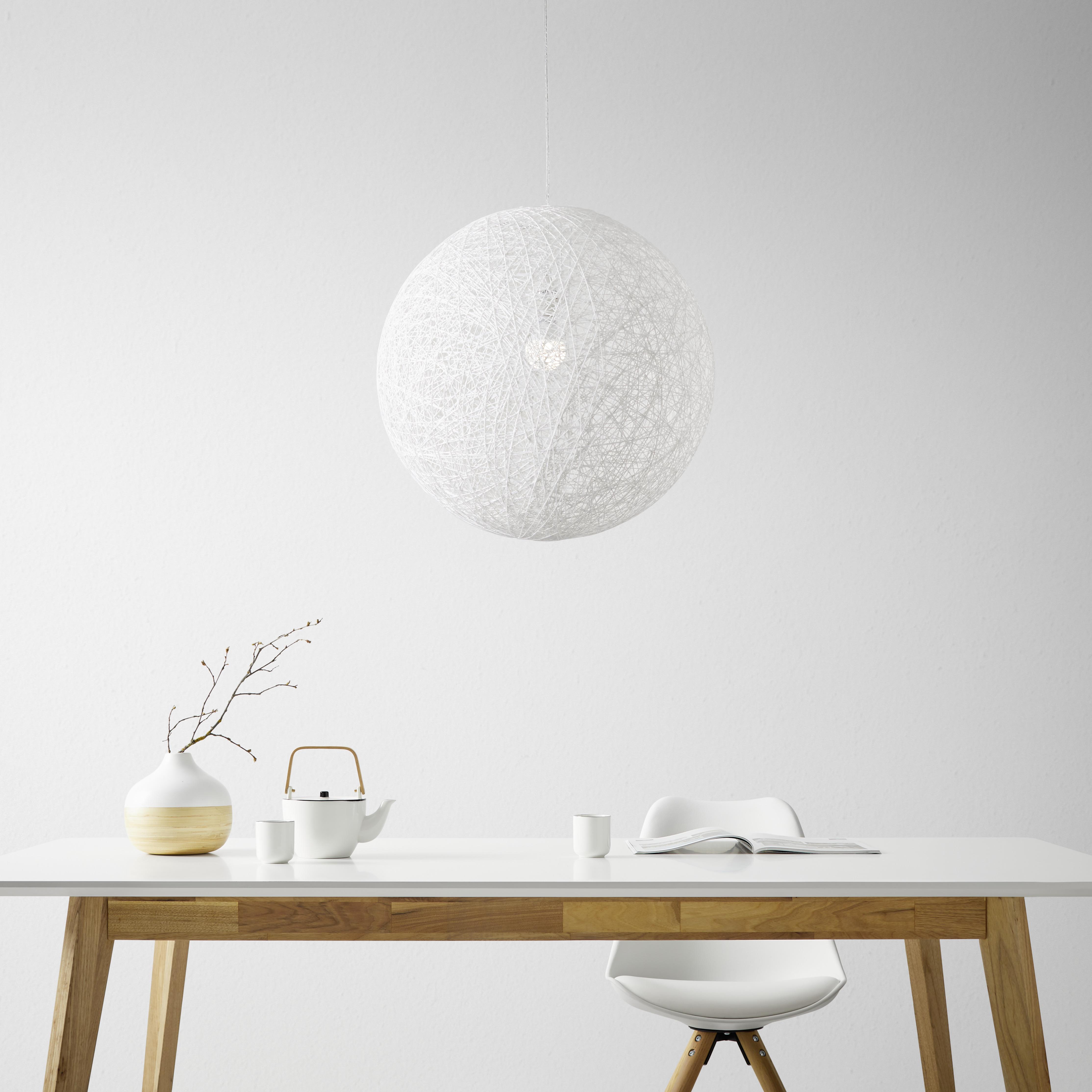 Viseča Svetilka Sophia - bela, Trendi, umetna masa/naravni materiali (50cm) - Modern Living