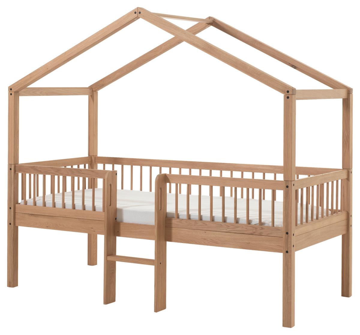 Hausbett FORREST Eichefarben ca. 90x200 cm Echtholz Eiche - Eichefarben/Naturfarben, MODERN, Holz (90/200cm) - Vipack