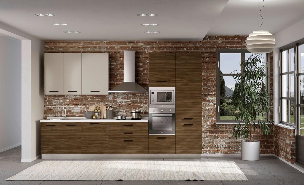 Blok Kuhinja S Aparatima Noce Tonale - siva/boje oraha, Moderno, drvni materijal/metal (360/240/60cm) - Mömax