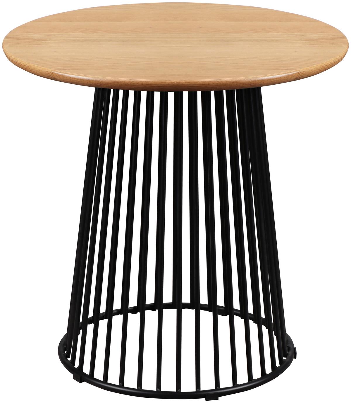 Klubska Miza Nica - črna/barve hrasta, Moderno, kovina/les (55/55/55cm) - Mömax