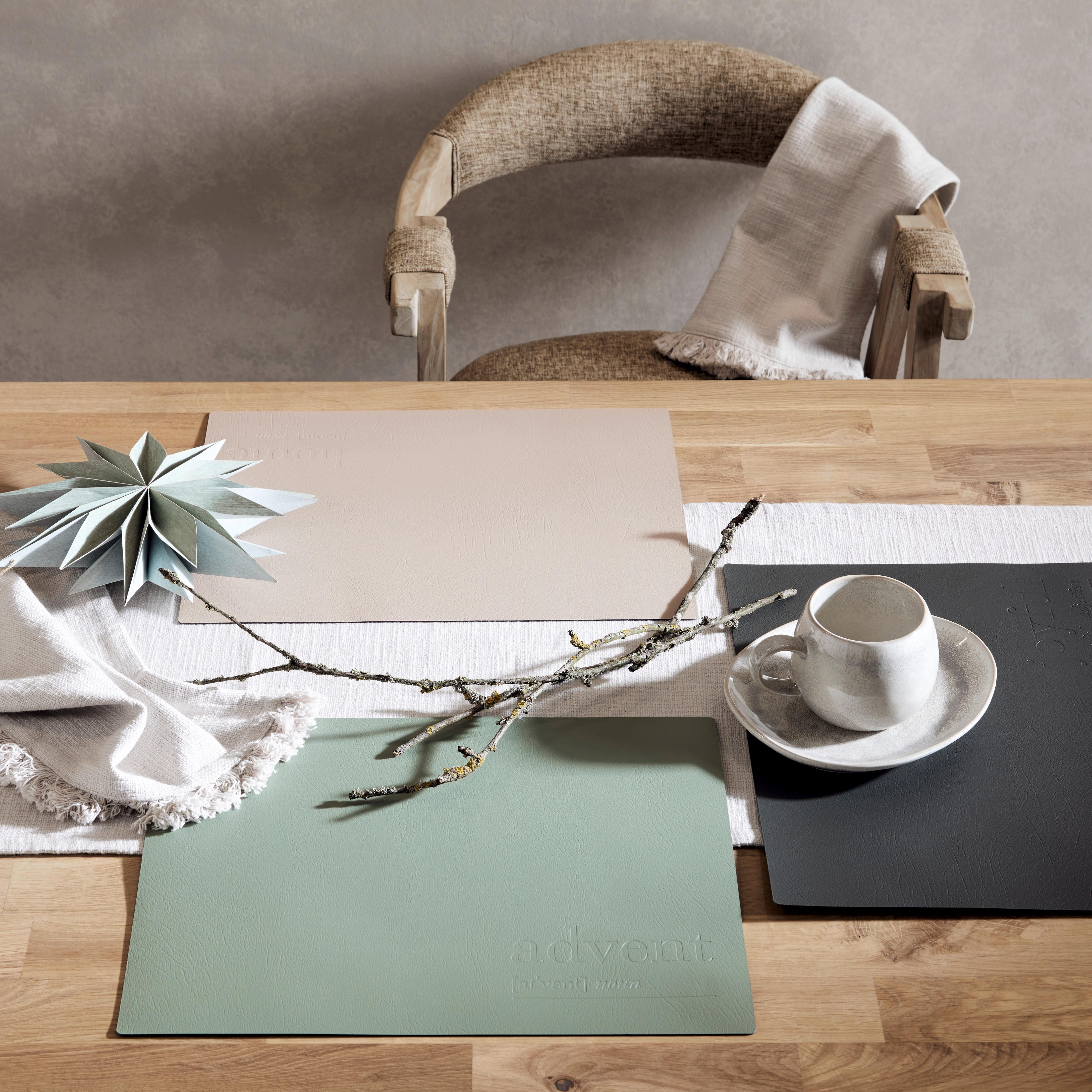 Tischset Holly Wreath Grün ca. 33x42cm - Grün, Modern, Leder (33/42cm) - Premium Living