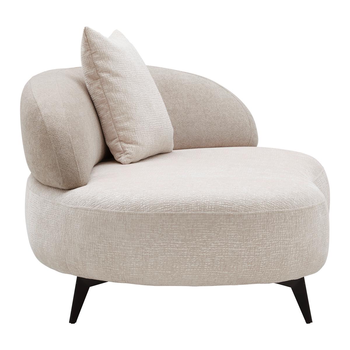 Recamiere Bondy Beige - Beige/Schwarz, MODERN, Textil/Metall (105/73/180cm) - Premium Living