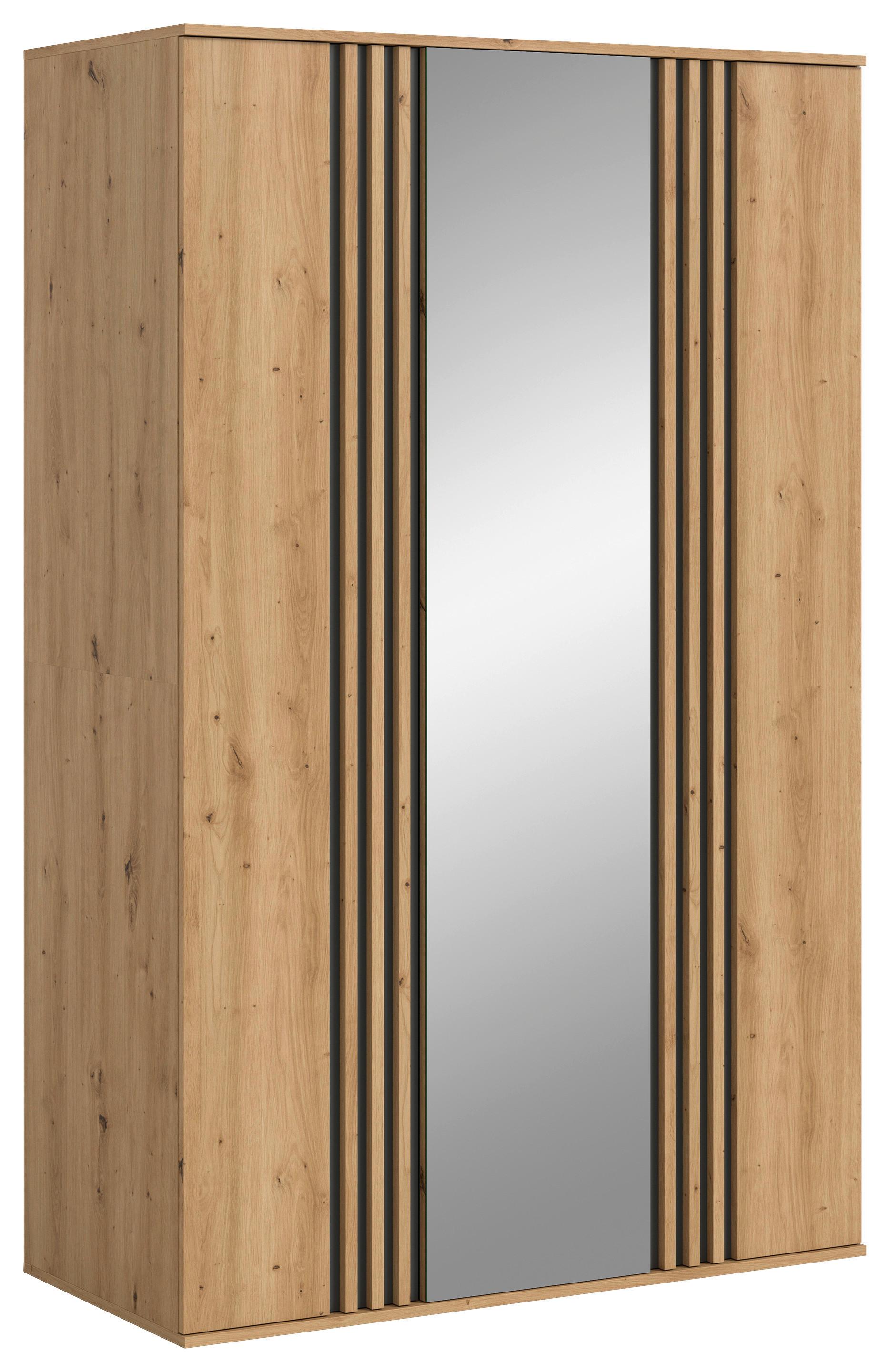Drehtürenschrank TOFTA Eiche Artisan, Anthrazit - Anthrazit/Eiche Artisan, ROMANTIK / LANDHAUS, Holzwerkstoff (120/192/56cm) - Livetastic