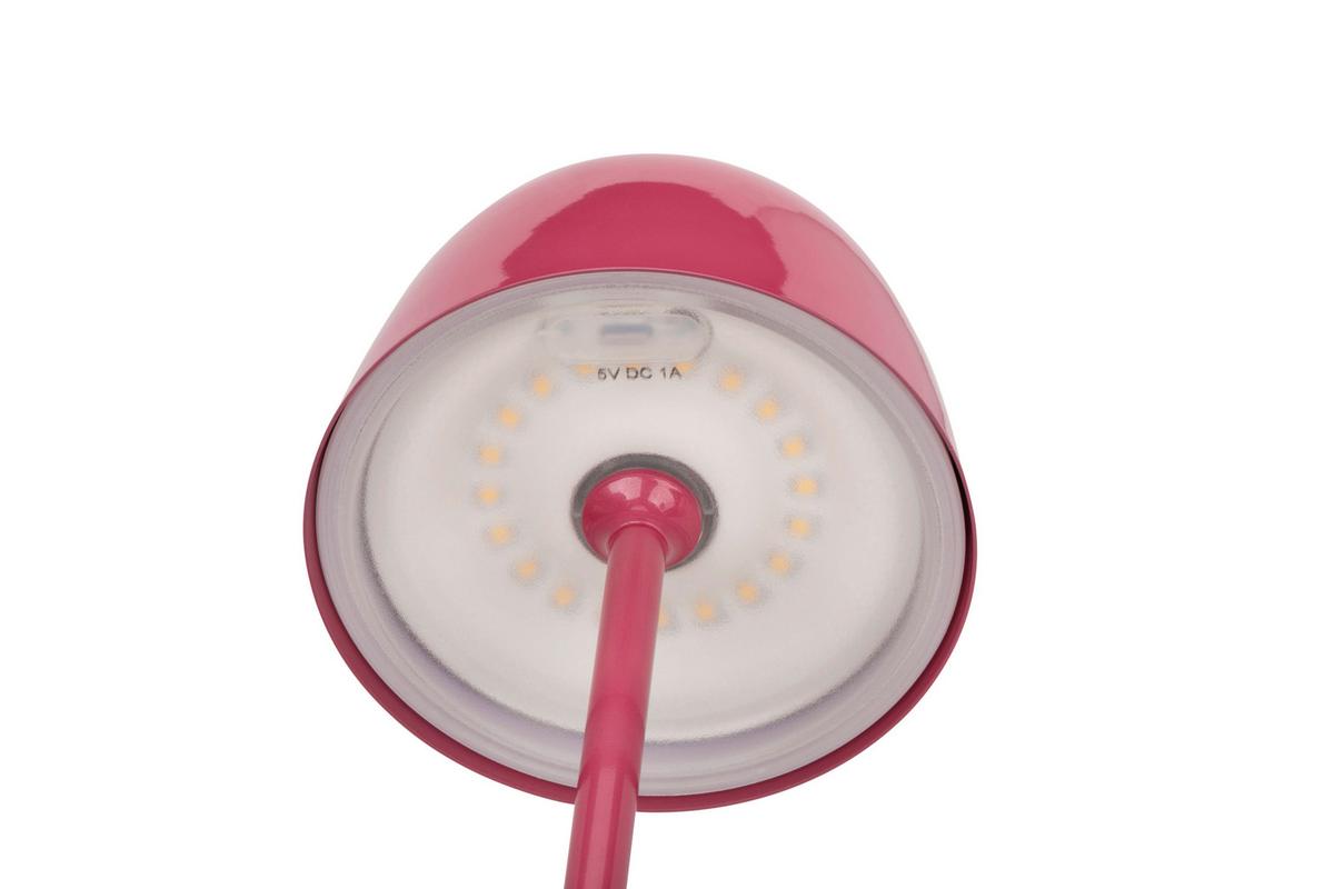 LAMPA STOŁOWA Z AKUMULATOREM SANTA ANA *SBN* - jaskrawy róż, Trend, metal (11/34,6cm) - Novel